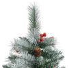 vidaXL Artificial Hinged Christmas Tree Green and white PVC and Metal