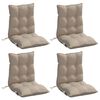 vidaXL Lowback Chair Cushion Set of 4 Taupe