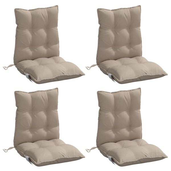 vidaXL Lowback Chair Cushion Set of 4 Taupe