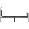 vidaXL Bed Frame Brown Oak Steel, Engineered Wood Twin
