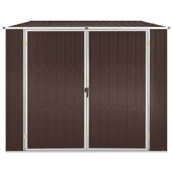 vidaXL Garden Shed Brown Galvanized Steel 76.8x78.0x62.6 in Garden Shed