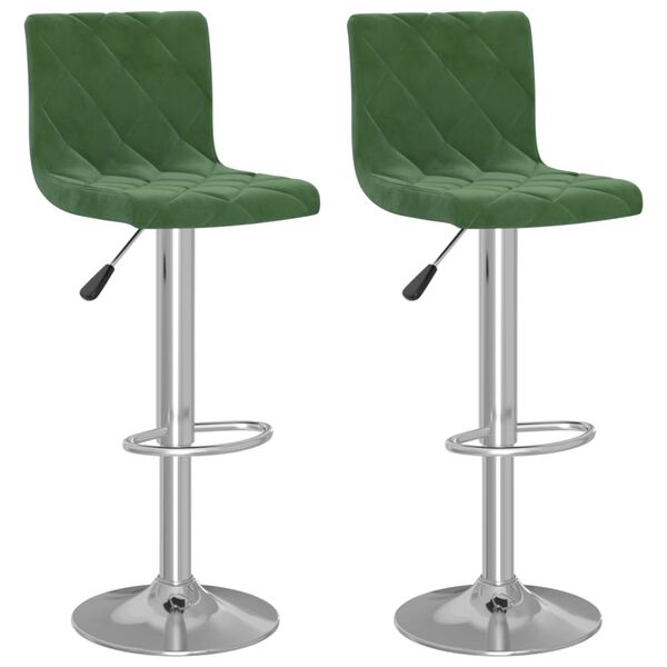 vidaXL Bar Stool Set of 2 Dark Green