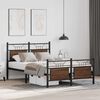 vidaXL Bed Frame Smoked Oak Engineered Wood and Steel Small Double