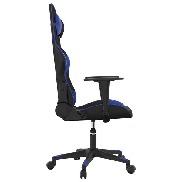 vidaXL Gaming Chair Black and Blue Faux Leather