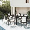 vidaXL Garden Dining Set Black table, Cream white cushions