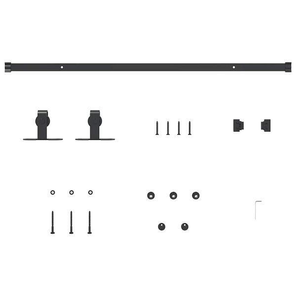 vidaXL Sliding Cabinet Door Kit 35.8 " Carbon Steel