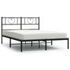 vidaXL Bed Frame Black Powder-Coated Steel Full Bed Frame Rectangular