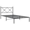 vidaXL Bed Frame Black Powder-Coated Steel Twin Bed Frame Rectangular