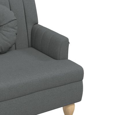 vidaXL Bench with Cushions Dark Gray 44.5"x25.4"x29.7" Fabric