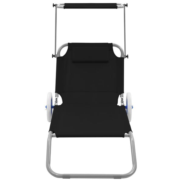 vidaXL Sun Lounger Black