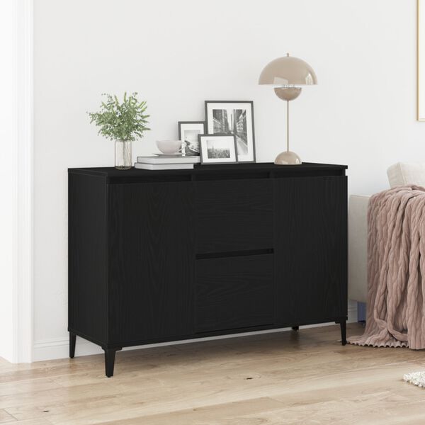 vidaXL Sideboard Black Oak 40.94 x 13.78 x 27.56 in Engineered Wood