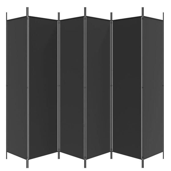 vidaXL 6-Panel Room Divider Black 118.1"x78.7" Fabric