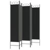vidaXL 5-Panel Room Divider Black 78.7"x78.7" Fabric