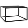 vidaXL Coffee Table Black Tempered Glass 23.6 x 23.6 x 13.8 in Durable