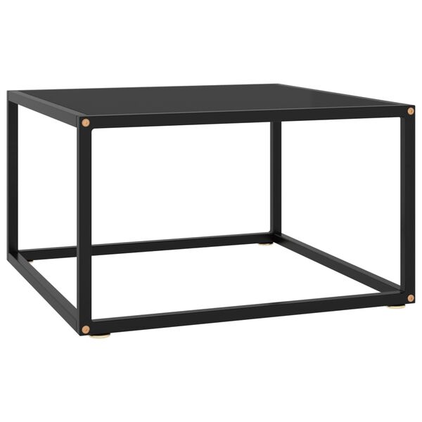 vidaXL Coffee Table Black Tempered Glass 23.6 x 23.6 x 13.8 in Durable