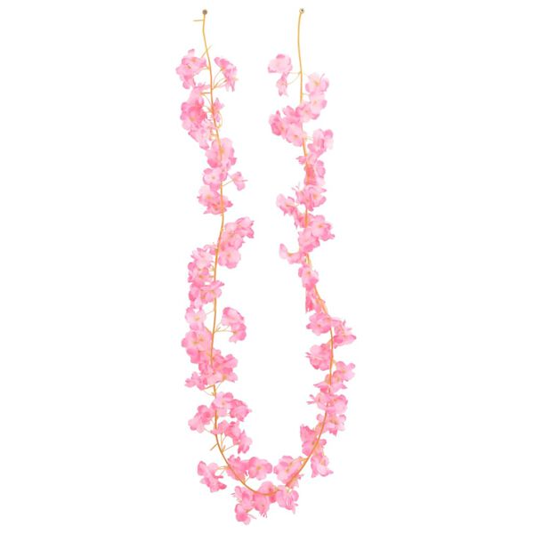 vidaXL Christmas Flower Garland Dark pink PE (Polyethylene), artificial silk