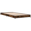 vidaXL Bed Frame Smoked Oak Engineered Wood, Steel Small Single Durable