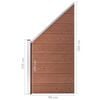 vidaXL WPC Fence Set 9 Square + 1 Slanted 652.4"x73.2" Brown