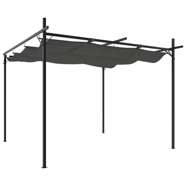vidaXL Pergola Anthracite Polyester, Powder-coated steel, Aluminum Large