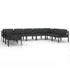 vidaXL 9 Piece Patio Lounge Set with Cushions Aluminum Anthracite