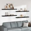 vidaXL Wall Shelf Set of 4 High gloss black Honeycomb MDF, metal