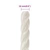 vidaXL Work Rope White 0.63 " 82.0 ' Polypropylene