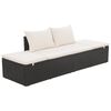 vidaXL Lounge Bed Black PE Rattan 76.8 x 23.6 in Multi-Position Backrest