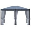vidaXL Gazebo with Mesh Screens 9.8x13.1' Anthracite Steel