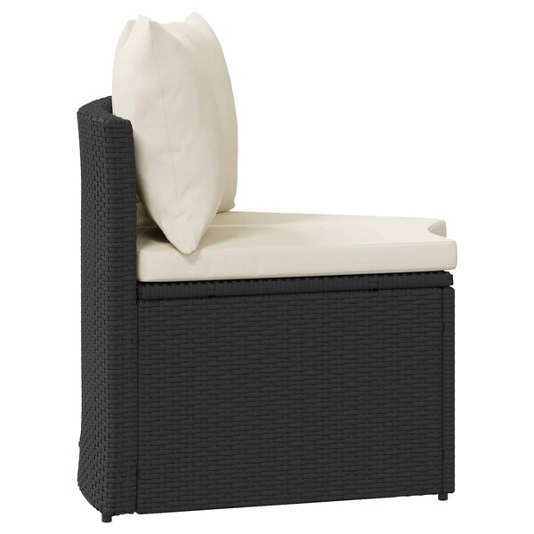 vidaXL 2 Piece Patio Sofa Set with Cushions Poly Rattan Black