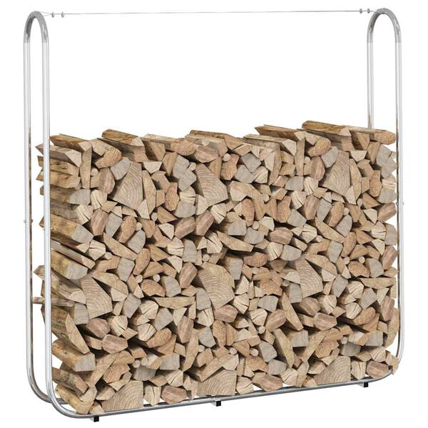 vidaXL Firewood Rack 59.1x9.8x59.1" Galvanised steel
