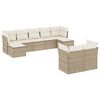 vidaXL Garden Sofa Set Beige PE rattan, powder-coated steel Large