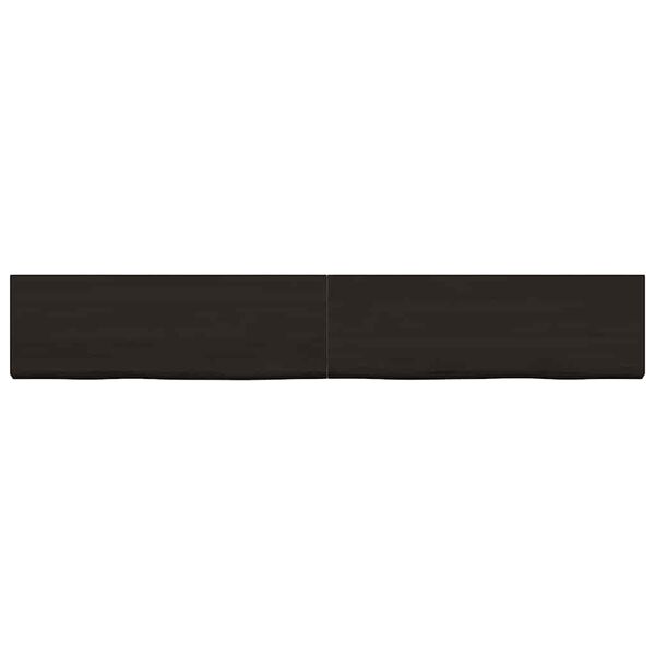 vidaXL Wall Shelf Dark Brown Solid Oak Wood Large Adjustable Armrests