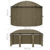 vidaXL Gazebo with Curtains 204.7x137.4x100.4" Taupe 1.97 oz/ft²