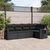 vidaXL Garden Sofa Set Black PE rattan, powder-coated steel, polyester