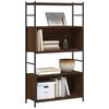 vidaXL Bookshelf Brown oak Engineered wood, Iron High Cabinet
