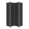 vidaXL 4-Panel Room Divider Black 78.7"x86.6" Fabric