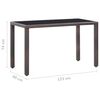vidaXL Outdoor Furniture Set Brown Steel, Poly Rattan, Polyester, Glass