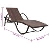 vidaXL Sun Lounger Set of 3 Brown PE rattan Standard Sun Lounger