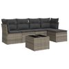 vidaXL Garden Sofa Set Grey Poly Rattan, Powder-Coated Steel, Tempered Glass