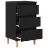 vidaXL Bedside Cabinet with Drawer Black Oak 15.75 x 13.78 x 27.56 in