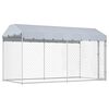 vidaXL Dog Kennel Grey Galvanized steel and polyethylene Large