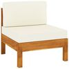 vidaXL Wooden Garden Sofa Cream White Solid Acacia wood, 100% polyester