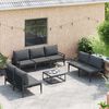 vidaXL Garden Sofa Set with Cushion 7 pcs Black Steel
