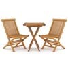 vidaXL Garden Dining Set Natural Teak Solid Teak Wood Compact Foldable