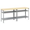 vidaXL Work Bench Set with Shelf 2 pcs Gray 200 x 55 x 85 cm Steel