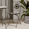 vidaXL Bistro Chair Set of 2 Black and white Powder-coated iron, Ceramic