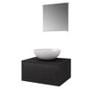 vidaXL Bathroom Cabinet Black and White Engineered wood, Ceramic Compact