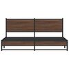 vidaXL Bed Frame Brown Oak Steel, Engineered Wood Super King Bed Frame