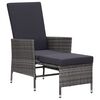 vidaXL Garden Furniture Set Gray PE rattan, powder-coated steel, polyester