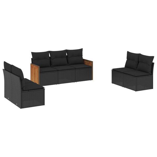 vidaXL Garden Sofa Set Black